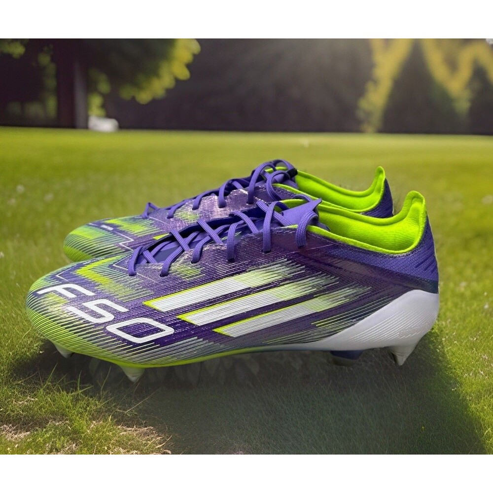 Adidas F50 Elite SG Soccer Cleats Men Sz 11 Purple Green JH7633 SoftGround Studs
